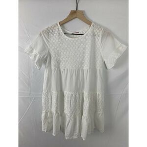 Women’s Holy Chic White Ruffle Layered Cotton Blouse S/M